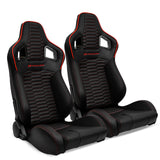Universal X2 Reclinable Honeycomb Racing Seat + Dual Slider PU Leather