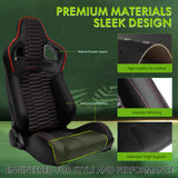 Universal X2 Reclinable Honeycomb Racing Seat + Dual Slider PU Leather