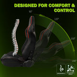 Universal X2 Reclinable Honeycomb Racing Seat + Dual Slider PU Leather