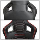 Universal X2 Reclinable Honeycomb Racing Seat + Dual Slider PU Leather