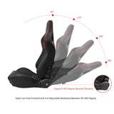 Universal X2 Reclinable Honeycomb Racing Seat + Dual Slider PU Leather