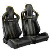 Universal X2 Reclinable Honeycomb Racing Seat + Dual Slider PU Leather