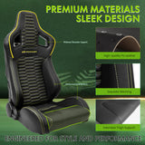 Universal X2 Reclinable Honeycomb Racing Seat + Dual Slider PU Leather