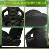 Universal X2 Reclinable Honeycomb Racing Seat + Dual Slider PU Leather