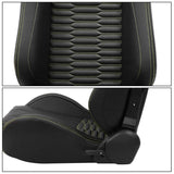 Universal X2 Reclinable Honeycomb Racing Seat + Dual Slider PU Leather