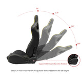Universal X2 Reclinable Honeycomb Racing Seat + Dual Slider PU Leather
