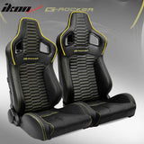 Universal X2 Reclinable Honeycomb Racing Seat + Dual Slider PU Leather
