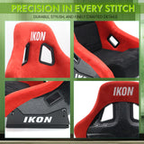 Universal Racing Bucket Seats Slider Suede Left+ Right Black Red