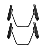 Universal Racing Bucket Seats Slider Suede Left+ Right Black Red