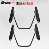 Universal Racing Bucket Seats Slider Suede Left+ Right Black Red