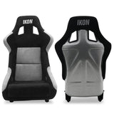 Universal Racing Bucket Seats Slider Suede Left+ Right Silver Black