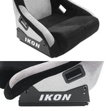 Universal Racing Bucket Seats Slider Suede Left+ Right Silver Black