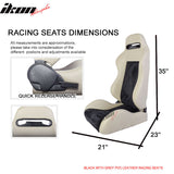 One Pair of Racing Seats Black Gray w/ Slider