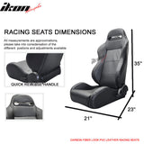 Universal Pair Of Racing Seats CF Print PVC Leather