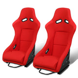 Racing Bucket Seat w/ Slider Red Fabric FRP