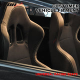 Universal JDM Style Black Gunmetal Racing Seats Cloth