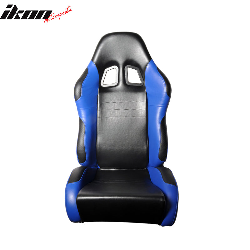 Universal Black Blue PVC Leather Passenger Side Racing Seats Slider