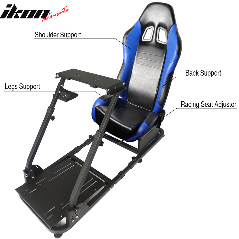 Blue Racing Seat Steering Wheel Stand Logitech G29 Thrustmaster