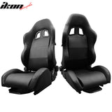 Universal RS Style Balck Racing Bucket Seats PVC Leather