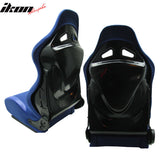 Universal JDM Sport Blue Racing Bucket Seats Cloth