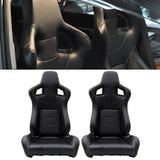 Universal JDM Sport XL Version 2 Black Racing Seats PVC Leather