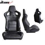 Universal JDM Sport Black Racing Seats PVC Leather