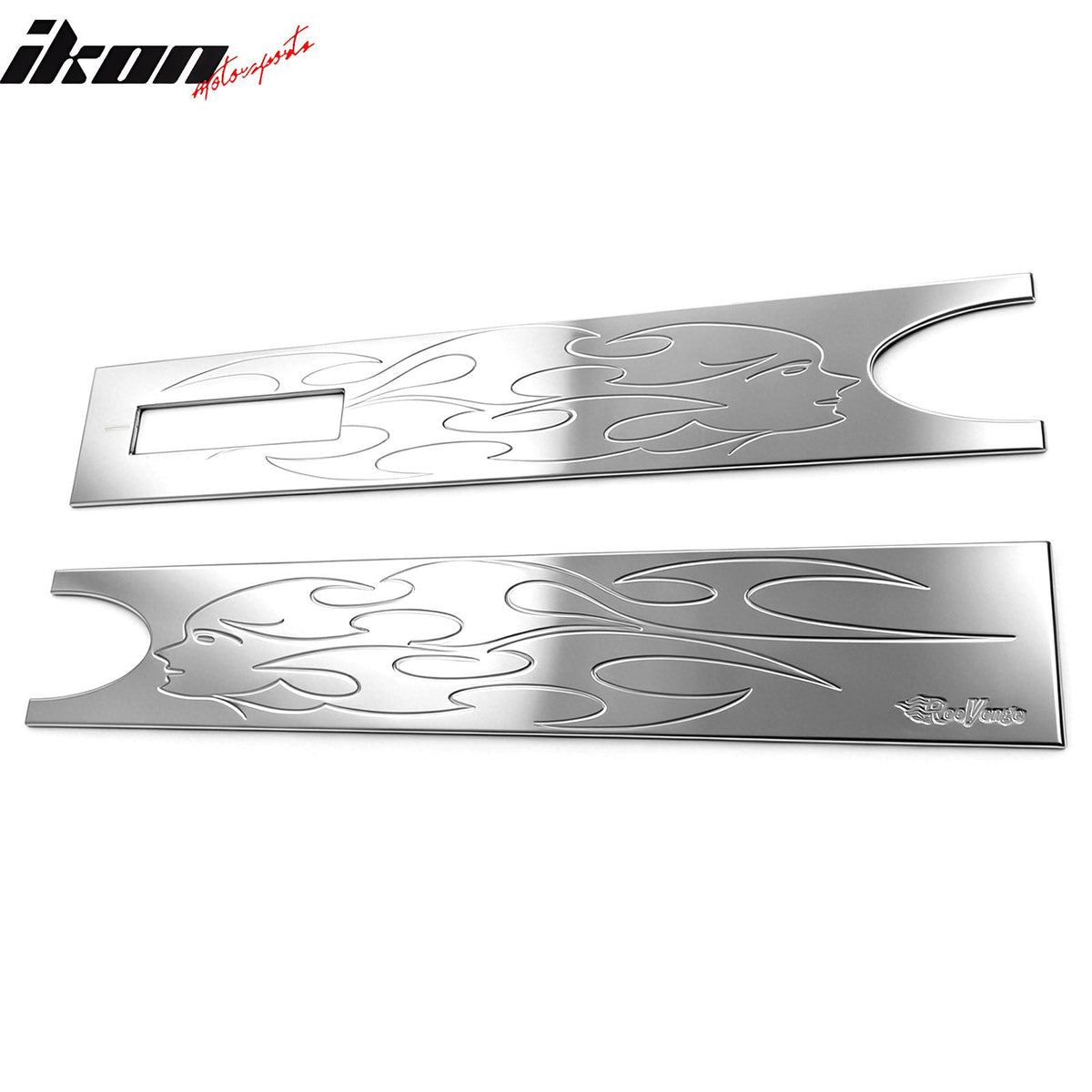 2004-2008 Ford F-150 Pickup Chrome Rear Tailgate Panel Flame Applique Trims 2PCS - Billet Style