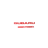 Racing Art Subaru Symmetrical AWD Trunk Emblem - Black/Red/Neon Yellow/White [Universal, Including WRX / STI / Forester / Crosstrek]