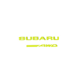 Racing Art Subaru Symmetrical AWD Trunk Emblem - Black/Red/Neon Yellow/White [Universal, Including WRX / STI / Forester / Crosstrek]
