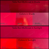 3M Gloss Dragon Fire Red Tesla Emblem Decals (Front + Back) | Model X