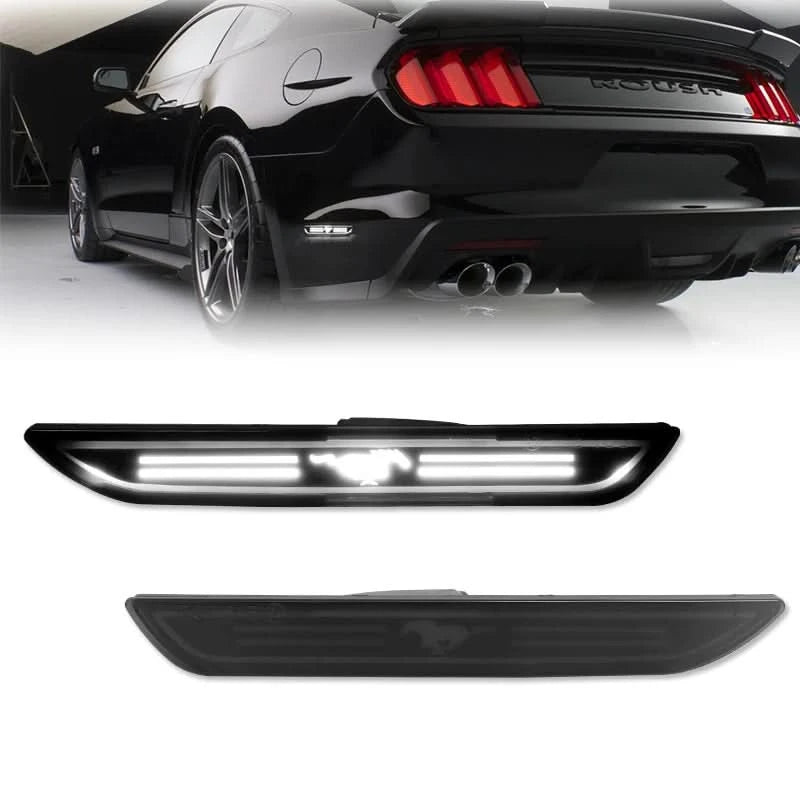 LED Rear Side Marker Lights for Ford Mustang (2015–2023) – Red Fender/Bumper Reflector Lamp Set (2PCS)