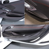 Corvette C8 Interior Door Anti-Kick Panel Covers (2020–2023) – Carbon Fiber/Red