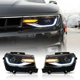 LED Headlight Assembly for Chevrolet Camaro (2014–2015) – Dynamic DRL Projector Head Lamps, Plug-and-Play Upgrade