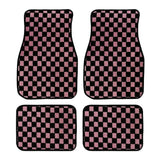 Universal Racing Checkered Plush Floor Mats – All-Weather Non-Slip Interior Carpet Set (4-Piece)