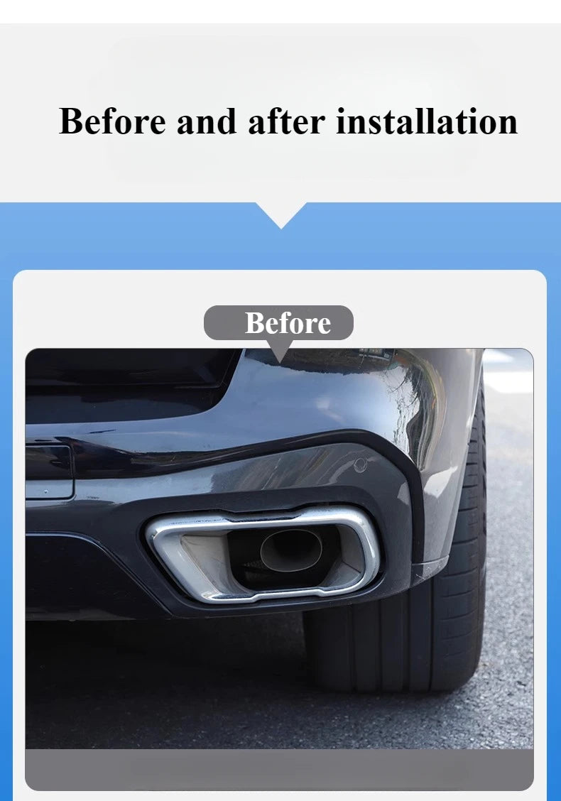 BMW X7 Black Knight Style Exhaust Tip Tail Throat Decorative Cover (Single Hole / Outer Frame)