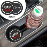 Audi Interior Cup Holder Anti-Slip Coasters – Silicone Mat Set (A & Q Series)