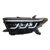 LED Headlight Assembly with Sequential Turn Signals & DRL – Toyota Highlander (2011–2014)
