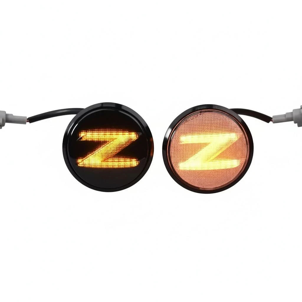 LED Dynamic Z-Logo Side Marker Lights — Sequential Turn Signals for Nissan 370Z (2009–2020)
