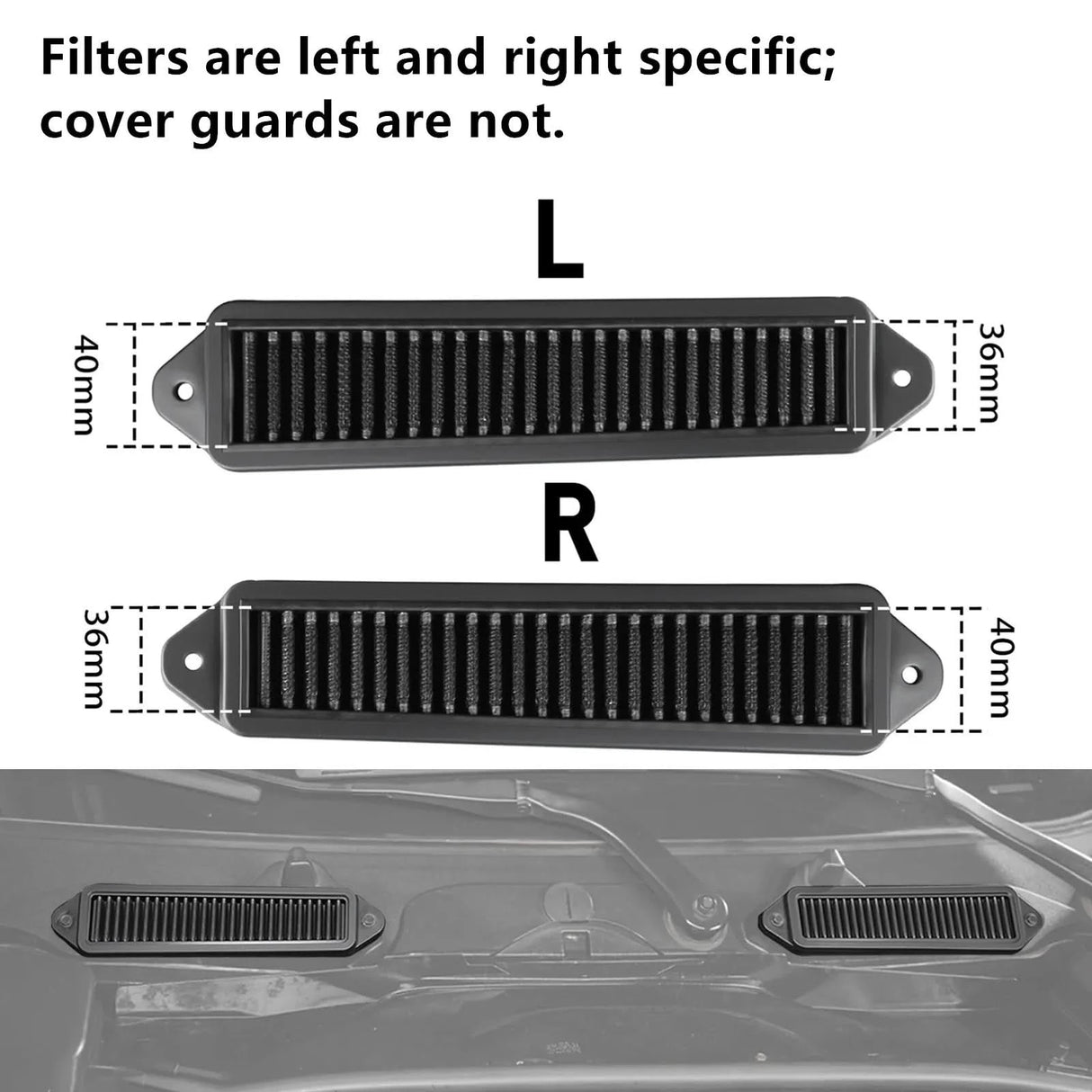 Stainless Cabin Air Cowl Filter & Weather Guard Kit – BMW E8X / E9X / X1 E84 (Engine Bay Vent Protection)