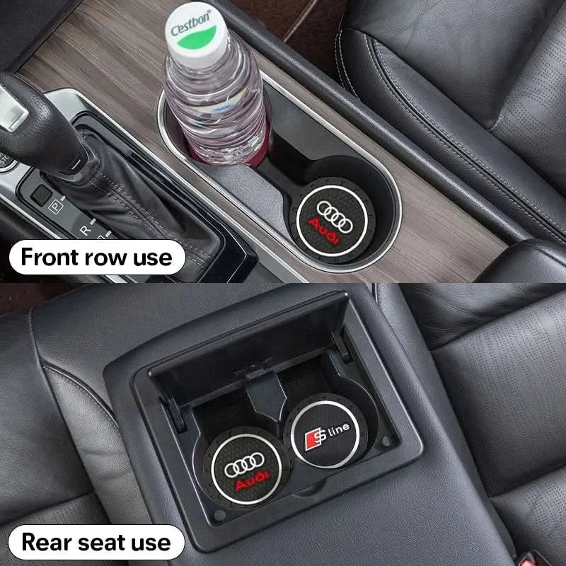 Audi Interior Cup Holder Anti-Slip Coasters – Silicone Mat Set (A & Q Series)