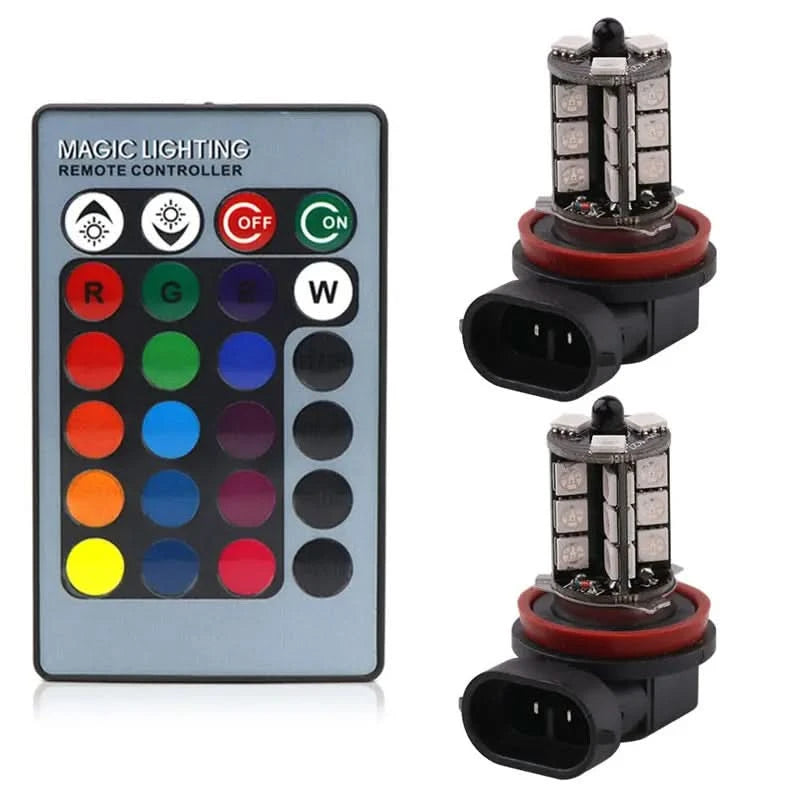 RGB LED Fog Light Bulbs – Multi-Color 5050 Chip Upgrade (H11 / H8 / H9 / H7 / 9005 / 9006 & More)