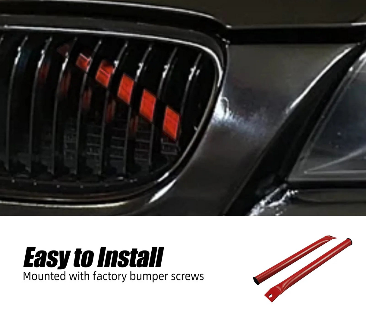 Front Kidney Grille V-Brace Bars for BMW E90 E91 E92 E93 (2006-2013) – Steel Upgrade