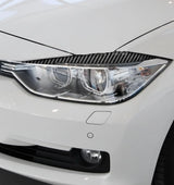Headlight Eyebrow Covers for BMW 3 Series F30 F31 2012–2019 – Gloss Black / Carbon Look Eyelid Trim Pair