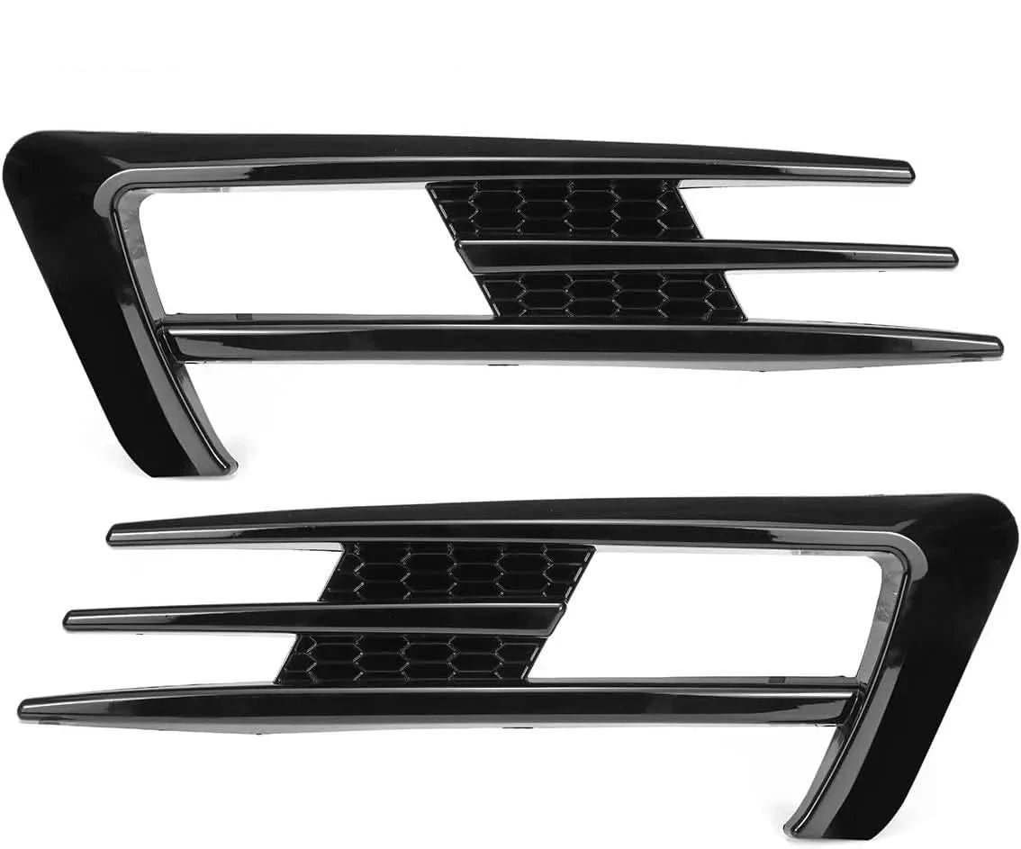 Gloss Black Front Fog Light Grille Covers for VW Golf GTI MK7 (2014–2017) – Lower Bumper Mesh Inserts