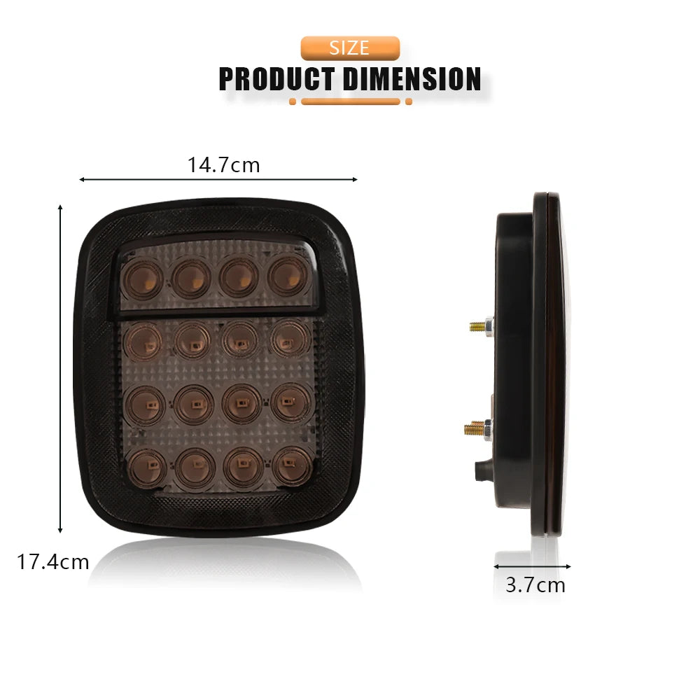 LED Tail Lights for Jeep Wrangler CJ / YJ / TJ – Smoked or Red Lens (2-Piece Set)