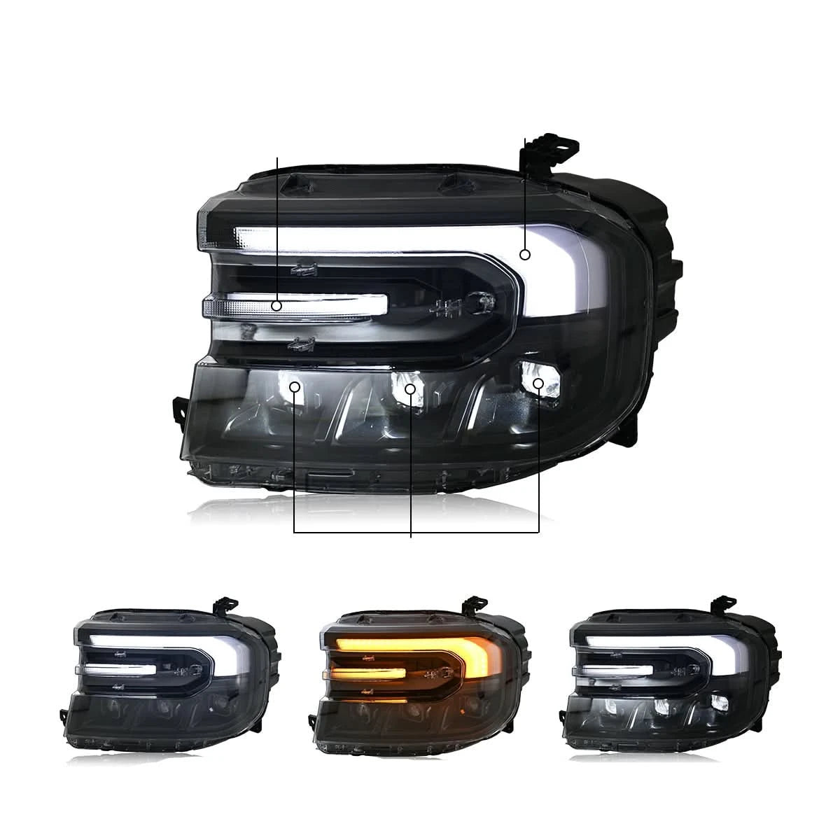 LED DRL Headlight Assembly for Ford Maverick 2022–2024 – Full LED Upgrade (Pair)