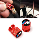BMW Anodized Aluminum Tire Valve Stem Caps 4-Piece Set with Rubber O-Ring Seals (Universal Fit / E34 / E36 / E39 / E46 / E60 / E70 / E90 / F10 / F20 / F30 / X1 / X5 / X6 / M3 / M5 / M6)