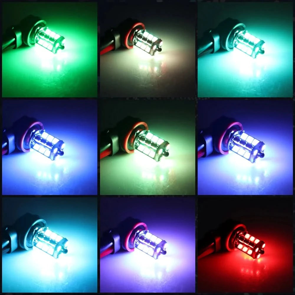 RGB LED Fog Light Bulbs – Multi-Color 5050 Chip Upgrade (H11 / H8 / H9 / H7 / 9005 / 9006 & More)