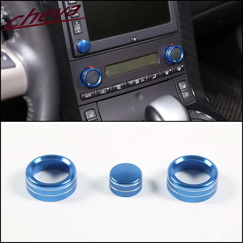 Corvette C6 Aluminum Climate Control Knob Rings – Interior Trim Upgrade (2007–2013, 3-Piece Set)