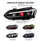 Honda Civic LED Projector Headlights with Devil Eyes DRL – Front Headlight Assembly (2022)